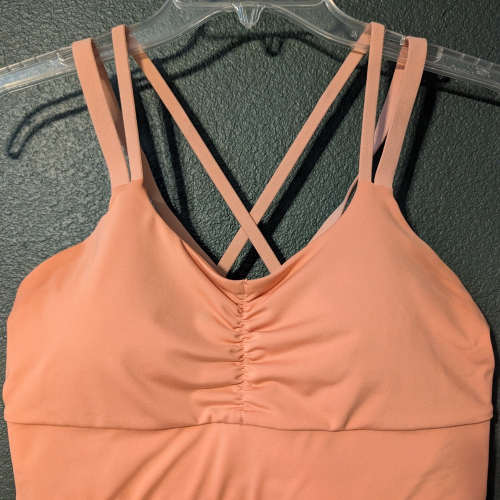 Peach Strappy Ruched Top